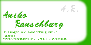 aniko ranschburg business card